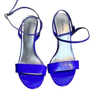 Women's Delicious Strappy Purple Sandal Heels Medium Heel Size 10